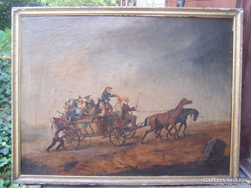 Német festő, 19. sz. vége  Vándorszínészek