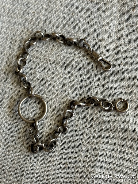 Antique silver pocket watch chain
