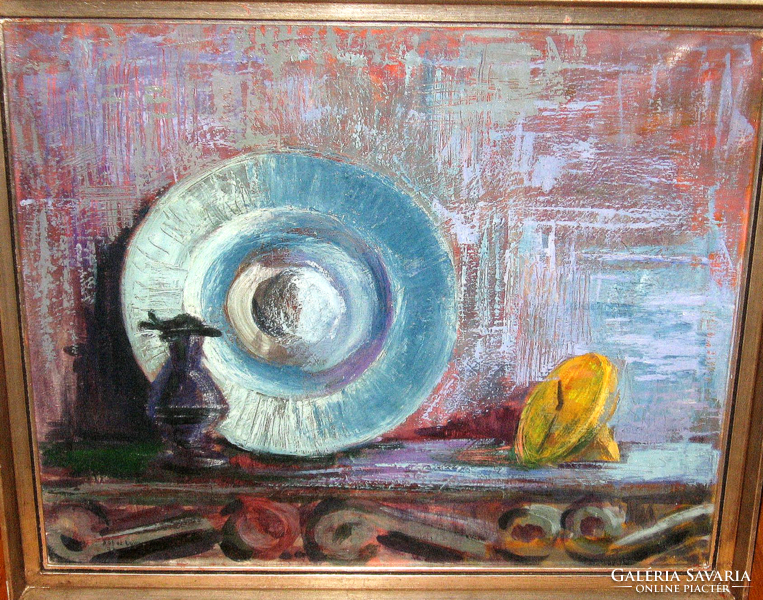 Special offer ! Guaranteed original drummer lajos /1921-2012/ painting: still life