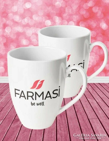 Quality luxury mug with Farmasi logo (2 pcs) 2.5 dl - new unopened at a discounted price!