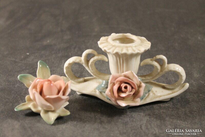 Ens rose candle holder and rose 487