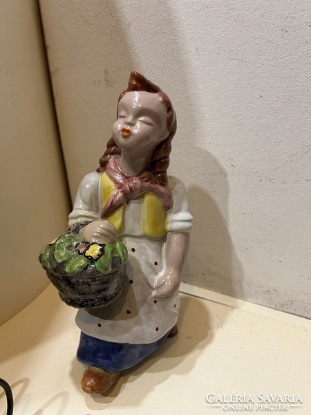 Mária H. Rahmer art deco ceramic flower girl, 22 cm. 4452