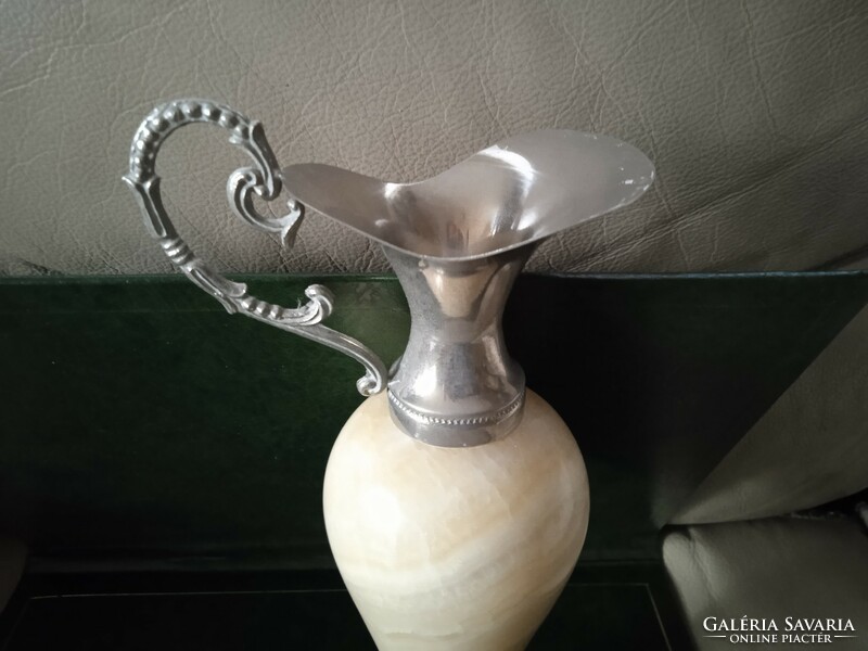 Vintage onyx ornament semi-precious stone antique decanter amphora ornament decorative table ornament ornate tongs