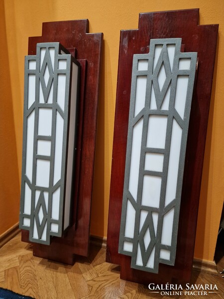 Pair of giant artdeco appliques (french artdeco style) wall arm