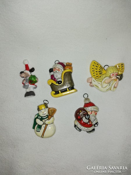 Vintage glazed, hand-painted Christmas tree ornaments