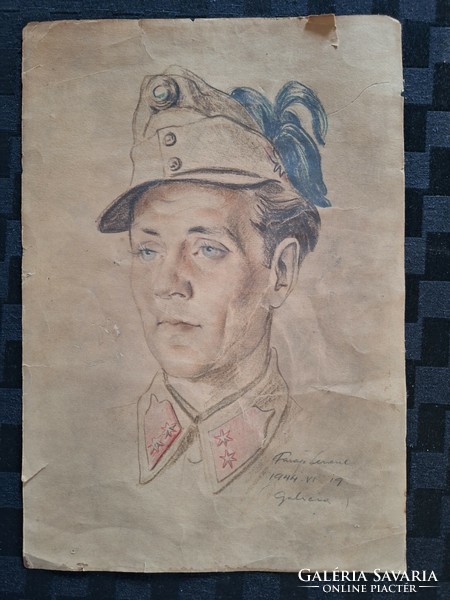 Ferenc Faragó (1919-1956) - military portrait 1944