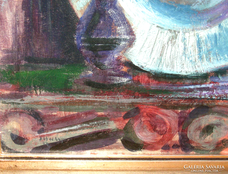 Special offer ! Guaranteed original drummer lajos /1921-2012/ painting: still life