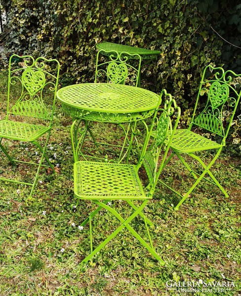 Garden ideas - wrought iron set (1 table + 4 chairs)