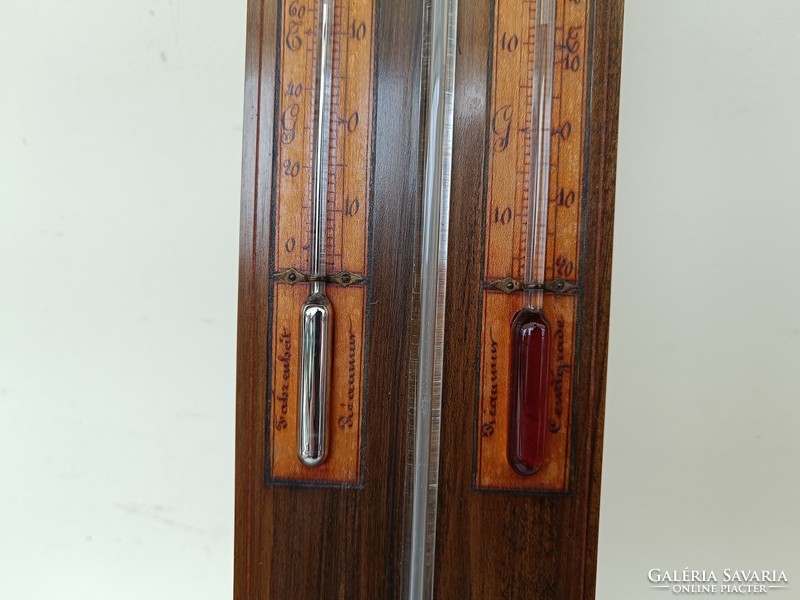 Antique wall mercury tube thermometer barometer with Biedermeier French inscription 884 8560