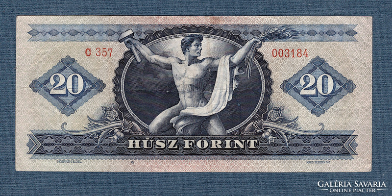 20 Forint 1965  a Negyedik Kádár címeres huszas