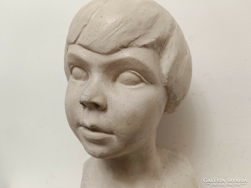 Antik terrakotta gyerek portré büszt szobor szignált 302 8632