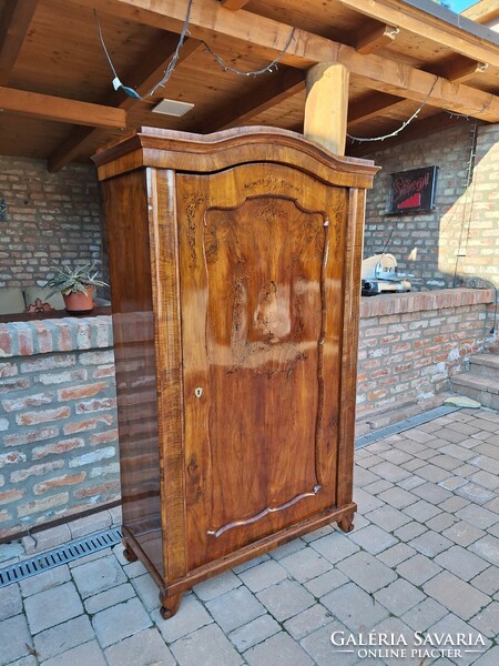 Biedermeier intarsia cabinet with shelves