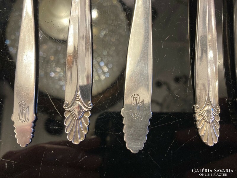 Silver 12-person cutlery set with acanthus leaf decoration (fm54)