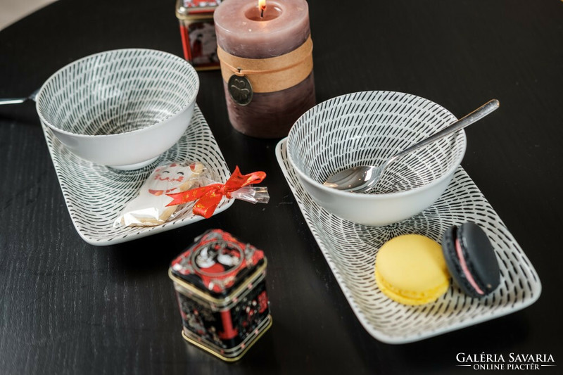 Bali 4-piece modern design porcelain tableware for 2 people