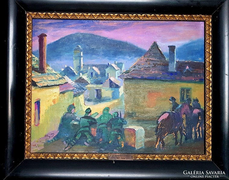 Soldiers on the rampart, war life portrait, oil painting with iron markings??I'm waiting for offers!