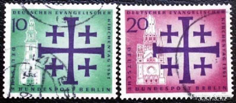 Bb215-6p / Germany - Berlin 1961 Lutheran Synod set of stamps stamped