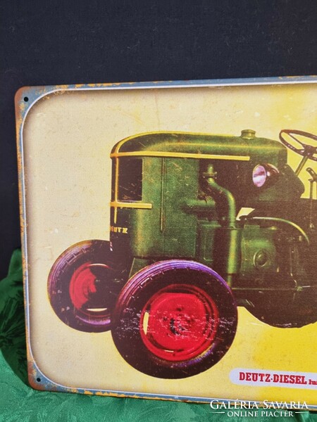 Traktor - Deurz-Bauernschlepper 15 psdekorációs  Vintage fém tábla ÚJ! (5)