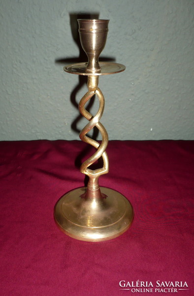 Copper candle holder, 19.5 cm. Indian copper ornament with twisted body