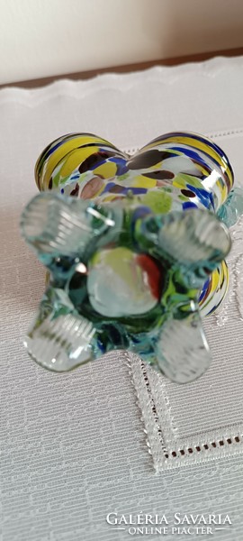 Basket, glass, 16 x 12 cm similar to Murano glass.