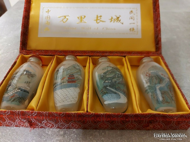 Oriental painted perfume bottle set