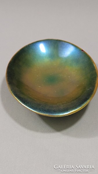 Old Zsolnay eosin offering bowl, ring holder