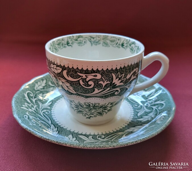 English royal staffordshire j&g meakin green porcelain coffee tea set cup saucer