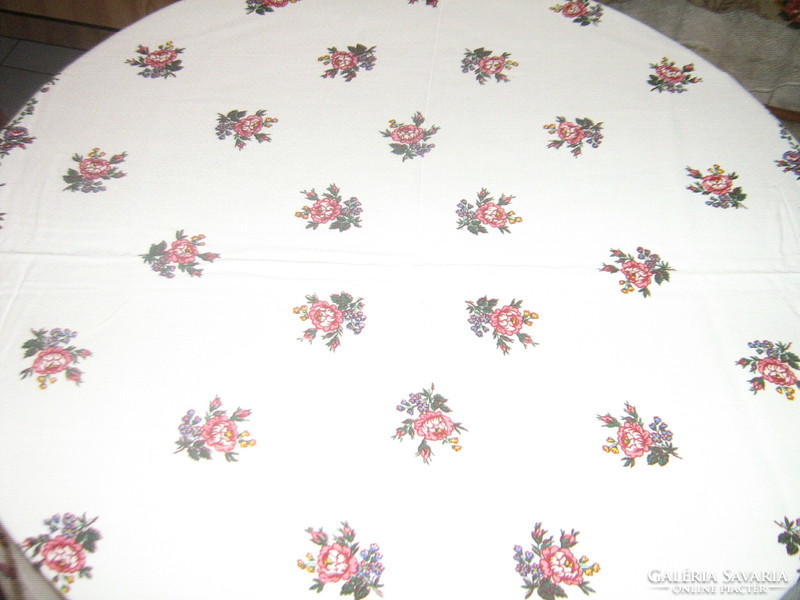 Beautiful vintage small floral tablecloth