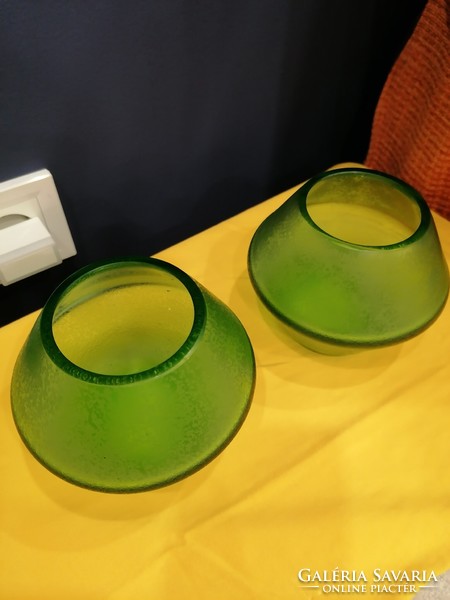 Special green thick glass vases