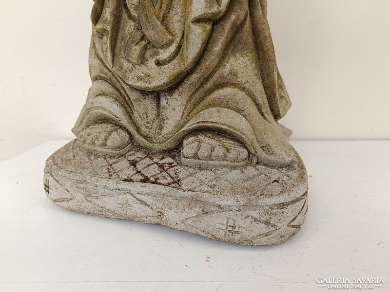 Antique very heavy Buddha garden stone statue with mossy patina surface Buddhist 719 8514