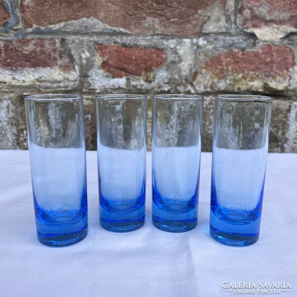 4 db Kék színű csőpohár - pohár