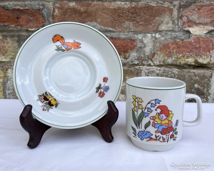 Lubiana - Polish leprechaun - fairy tale pattern children's mug - cup - plate set