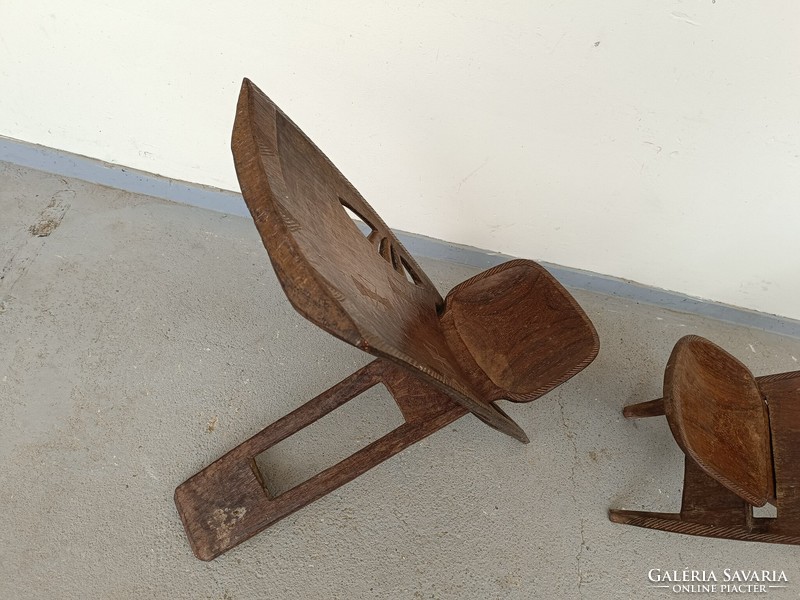 Antique African furniture heavy hardwood folding folding chair d e 883 8559