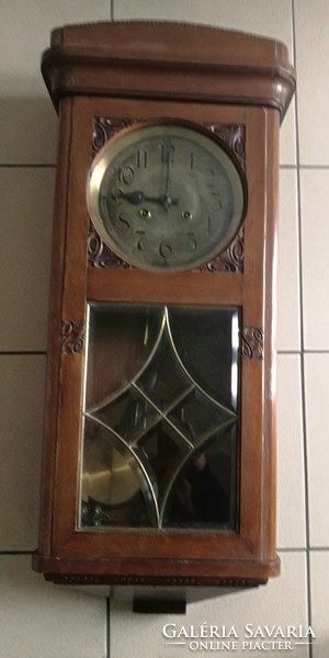 Gustav becker art deco wall clock. 80X32x17 cm