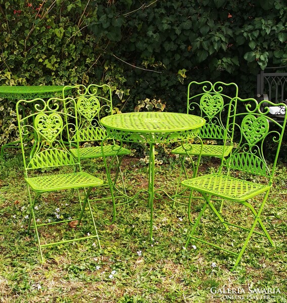 Garden ideas - wrought iron set (1 table + 4 chairs)