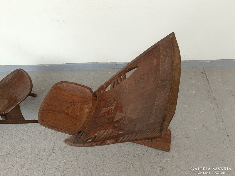 Antik afrikai bútor nehéz keményfa kinyitható szétszedhető szék D E 883 8559