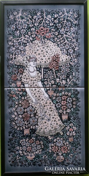 Old edit: girl with parasol (tile image)