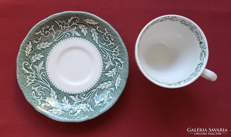 English royal staffordshire j&g meakin green porcelain coffee tea set cup saucer