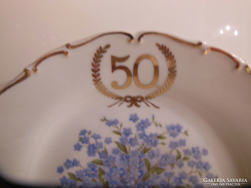 Plate - 50th Birthday - marked - 25 cm - old - porcelain - German - flawless