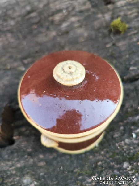 Sarreguemines terre de feu pâté/foie gras earthenware container with lid