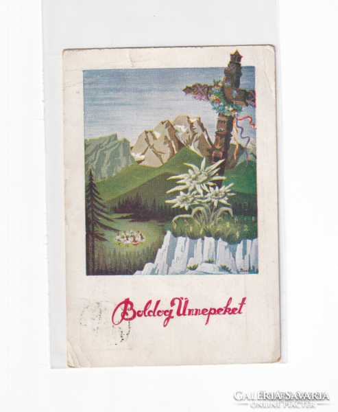 H:84 Húsvéti antik Üdvözlő képeslap "BOZÓ" IRREDENTA Lap