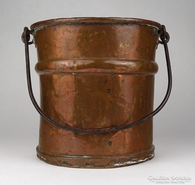 1Q845 antique hammered copper bucket 17 cm