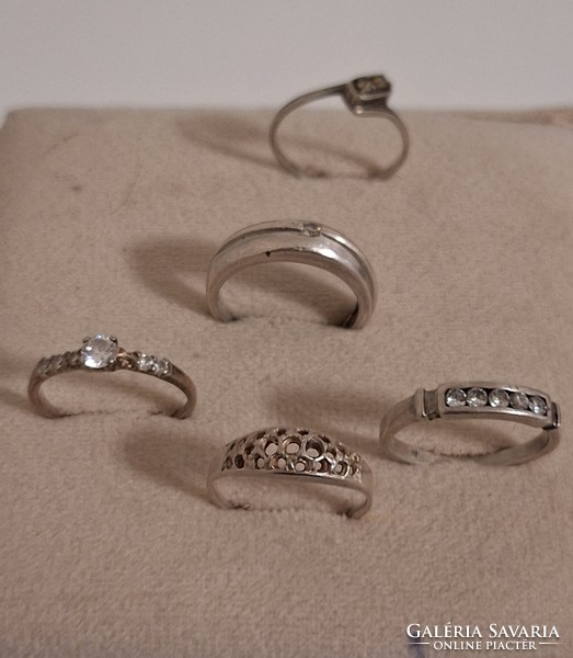 5 silver rings, very fine, simply crafted jewelry!