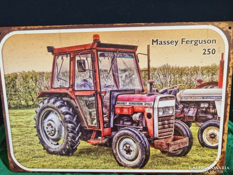 Traktor - Massey Ferguson 250 dekorációs  Vintage fém tábla ÚJ! (4)