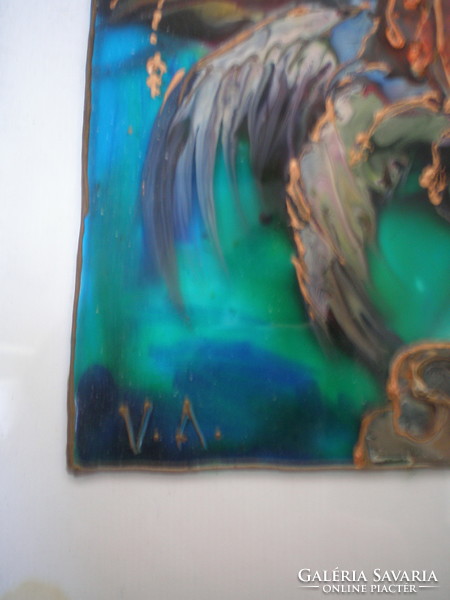 Anna Váradi's art, painted on glass, painting, marked