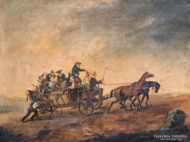 Német festő, 19. sz. vége  Vándorszínészek