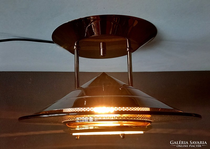 Danish space age graphite metal ceiling lamp negotiable art deco design