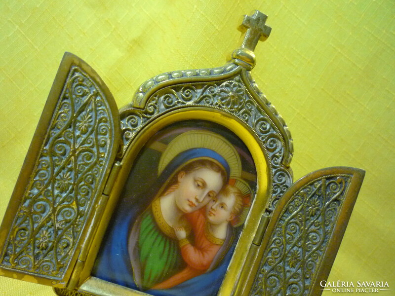 Antik Szárnyasoltár Szűz Mária Istenanya a Gyermek Jézussal