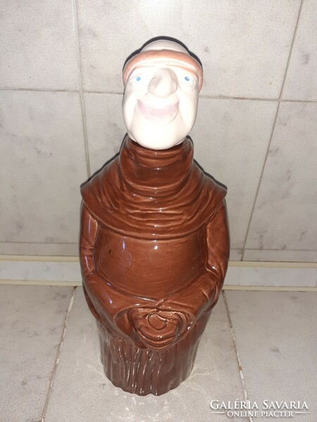 Monk ceramic bottle