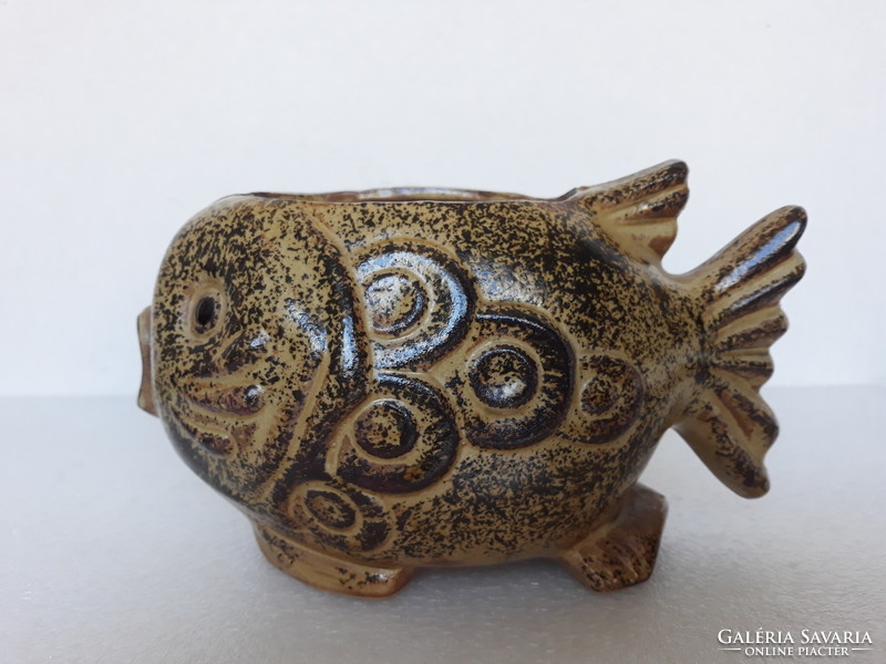 Retro ceramic fish-shaped bowl