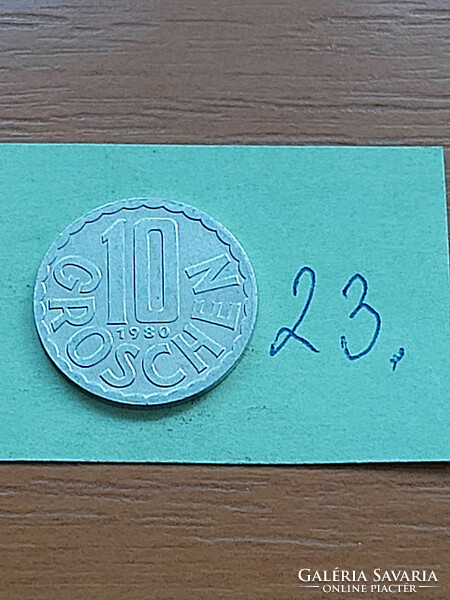 AUSZTRIA 10 GROSCHEN 1980   ALU.  23